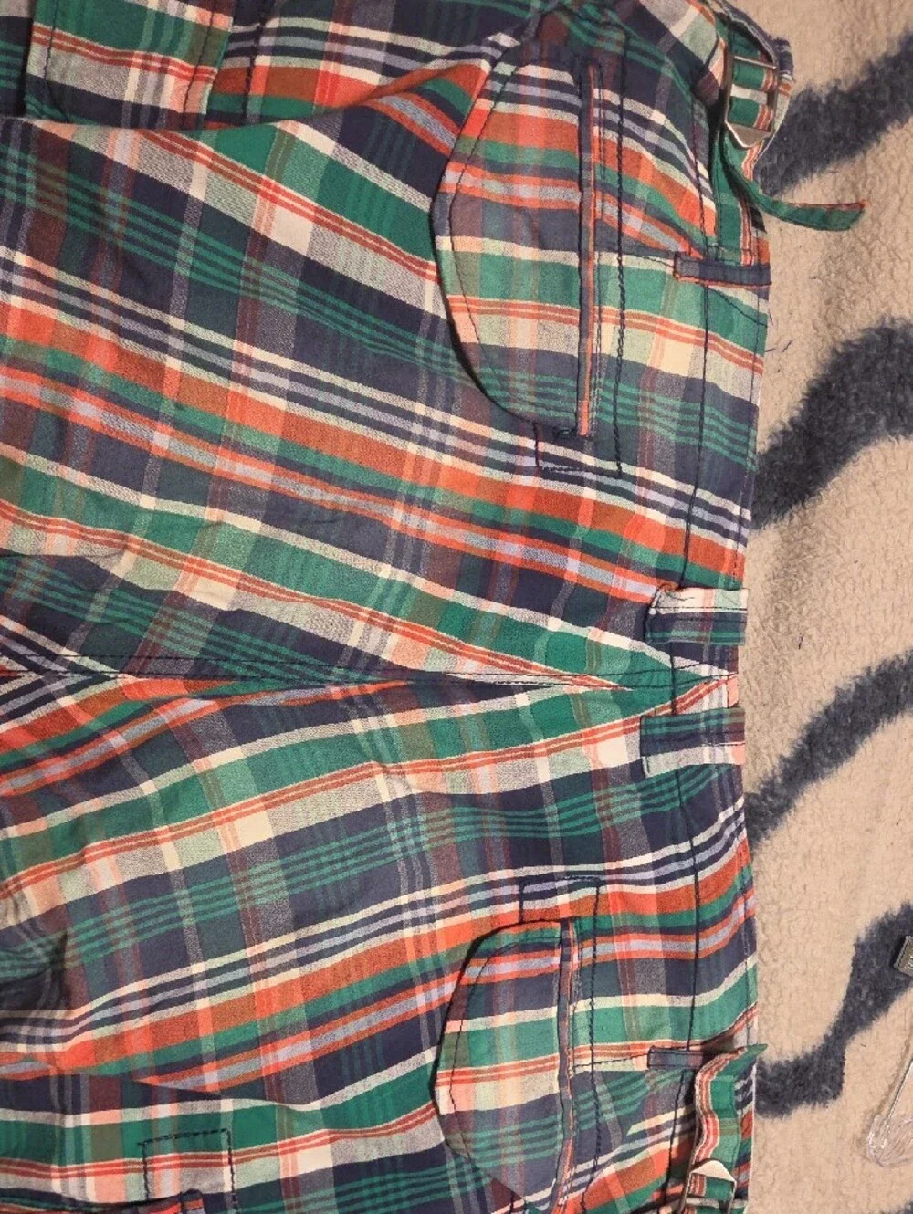 Polo by Ralph Lauren White Shirt with Plaid Trim